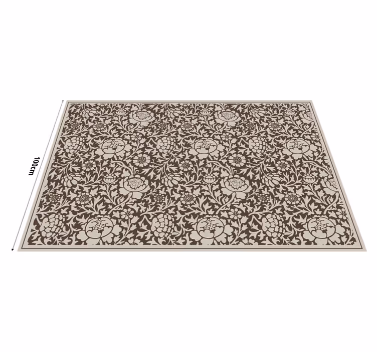 Alfombra vinílica vintage Estampado floral de época - TenVinilo