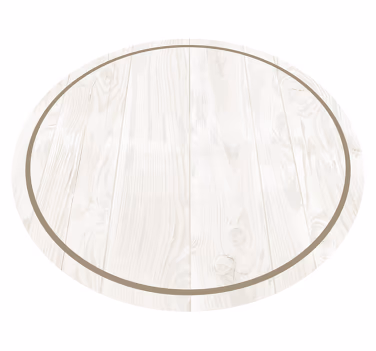 Alfombra vinílica redonda efecto madera blanca - TenVinilo