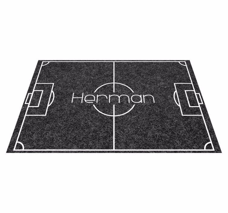 Alfombra vinílica juegos campo de fútbol con nombre - TenVinilo