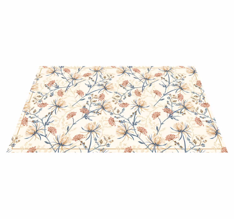 Alfombra vinílica flores estilo chinoiserie - TenVinilo