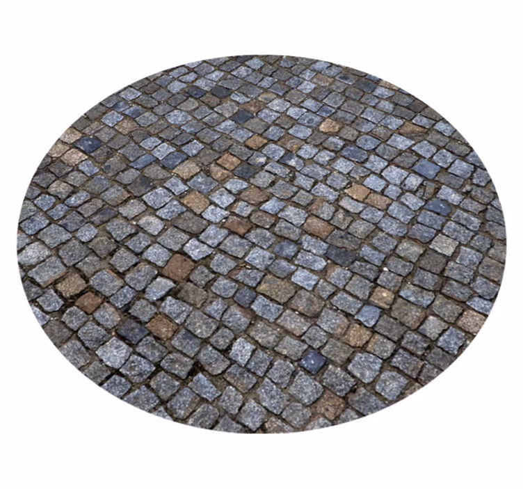 Alfombra vinílica imitación piedra simulación de adoquines - TenVinilo