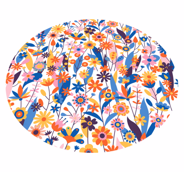 Alfombra vinílica naturaleza flores multicolores - TenVinilo