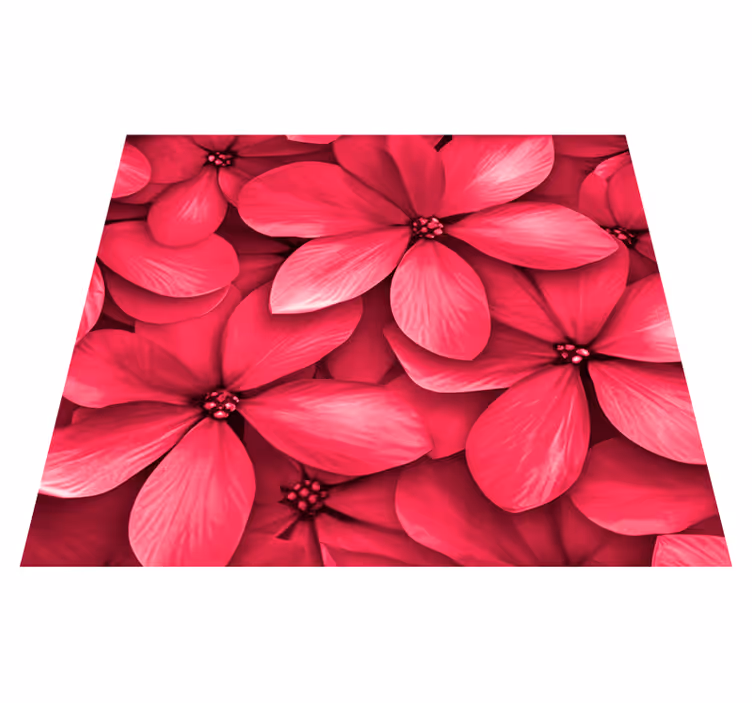 Alfombra vinílica pasillo flores digitales rojas - TenVinilo