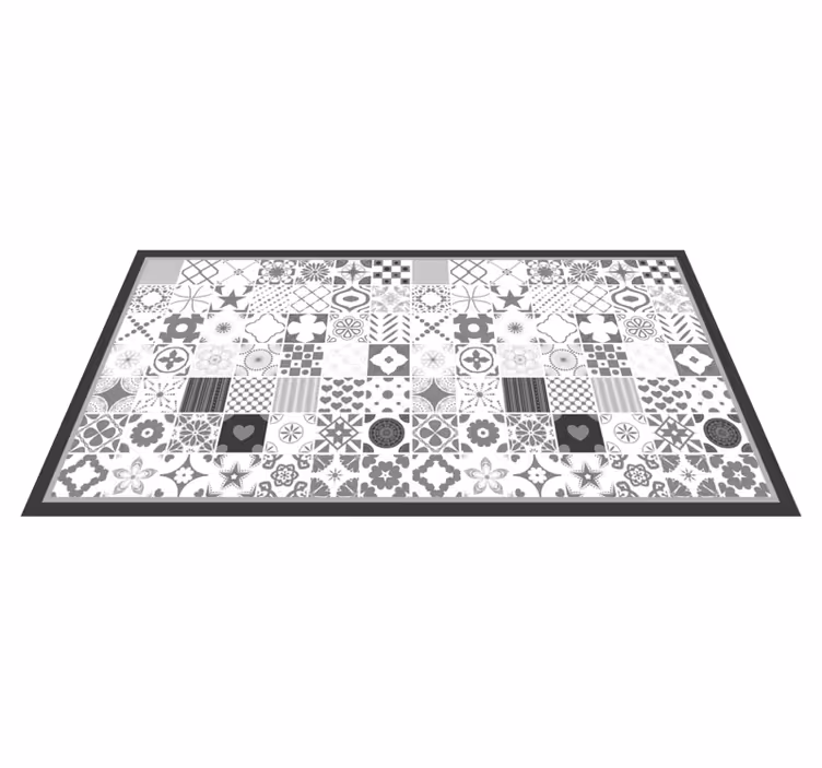 Alfombra vinilo baño azulejos grises trujillo - TenVinilo