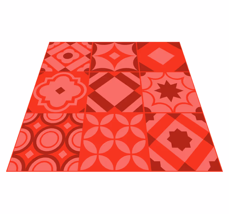 Alfombra de vinilo cocina azulejos rojos - TenVinilo