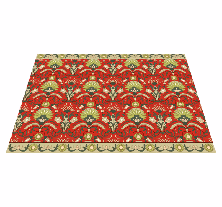 Alfombra vinilo comedor diseño verde tradicional - TenVinilo
