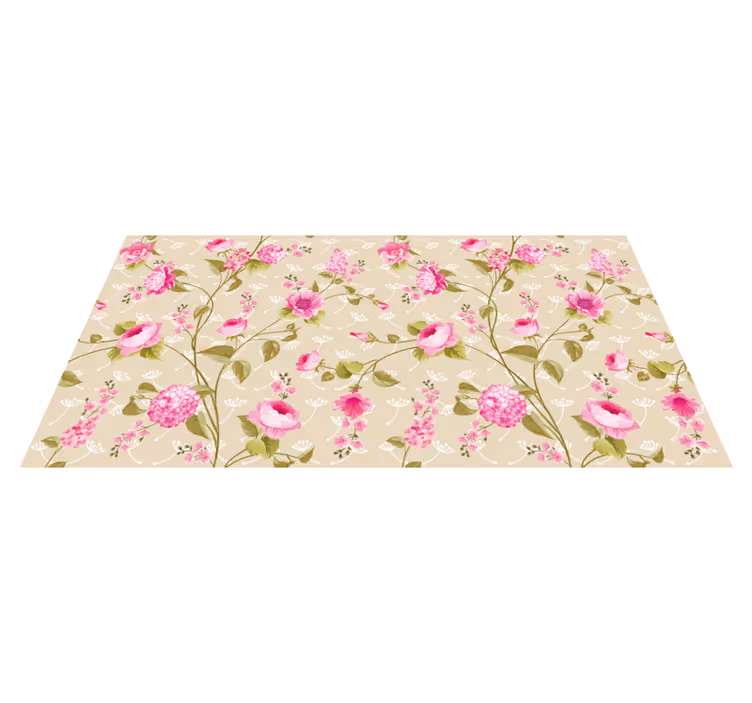 Alfombra vinílica flores superficie con motivos florales - TenVinilo