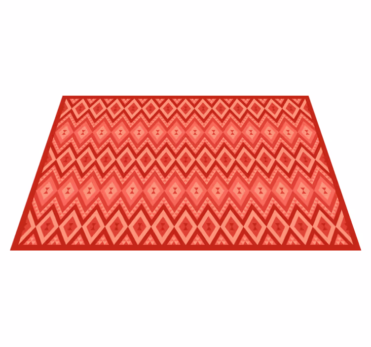 Alfombra vinílica roja diseño étnico vintage - TenVinilo