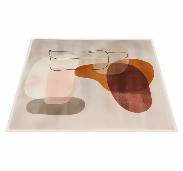 Alfombra vinílica beige formas abstractas - TenVinilo