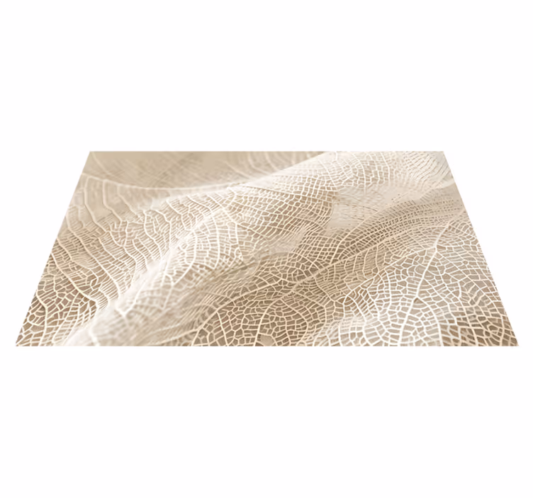 Alfombra vinílica beige hojas minimalistas - TenVinilo