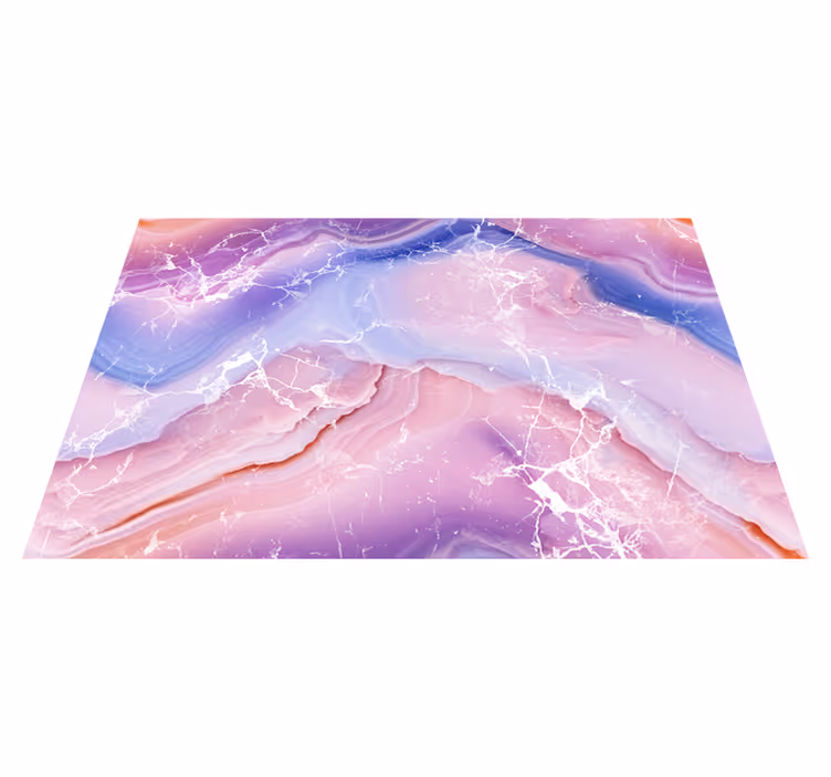 Alfombra vinílica imitación mármol tonos morados y rosados - TenVinilo