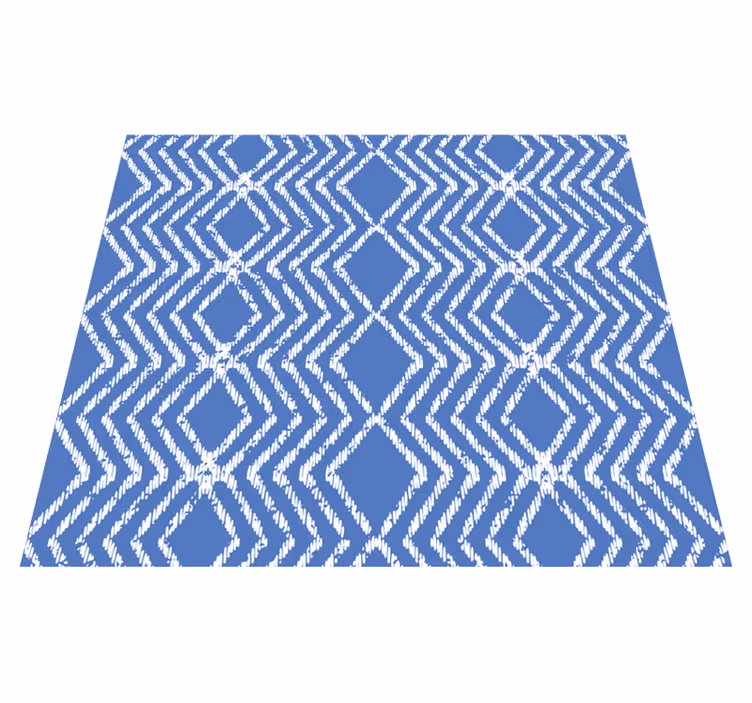 Aflombra vinilica azul patrón en zigzag - TenVinilo