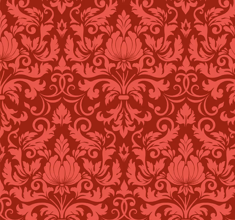 Papel tapiz barroco con patrón floral barroco - TenVinilo