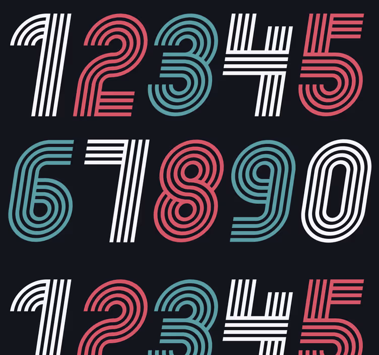 Papel tapiz vintage diseño de patrón numérico - TenVinilo