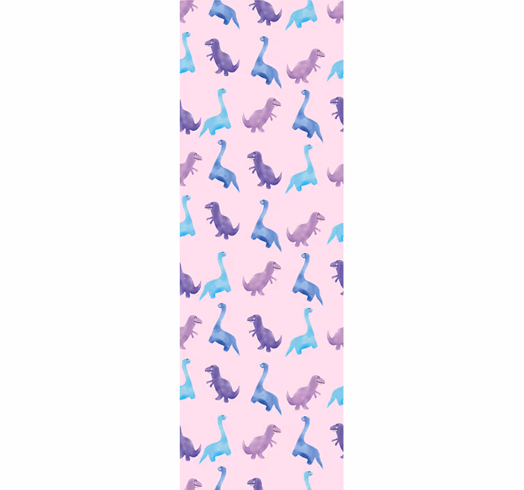 Papel tapiz dinosaurios patrón de guardería rosa - TenVinilo