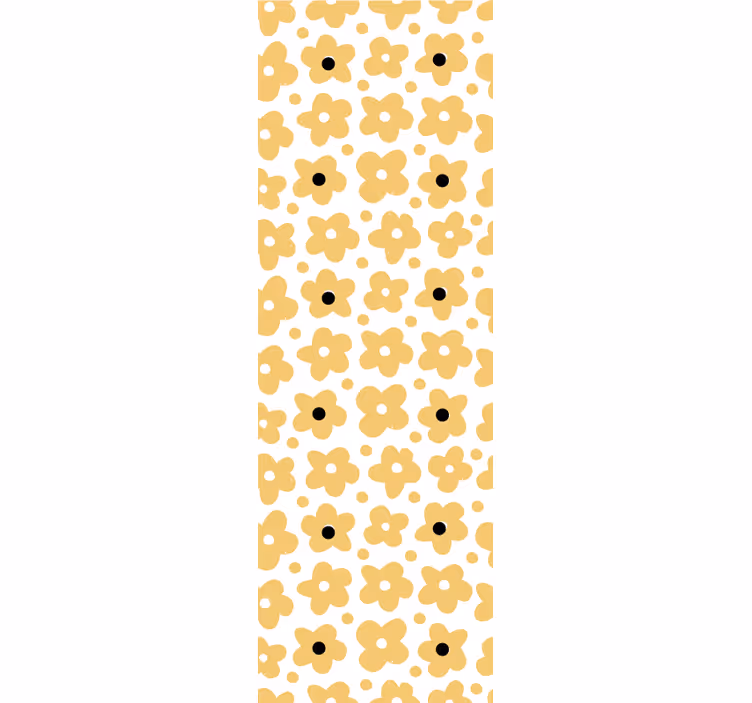 Papel tapiz flores motivo sencillo amarillo - TenVinilo