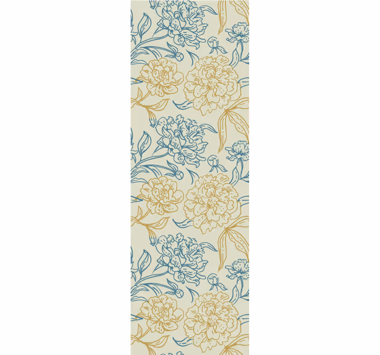 Papel tapiz flores patrón floral de peonía - TenVinilo
