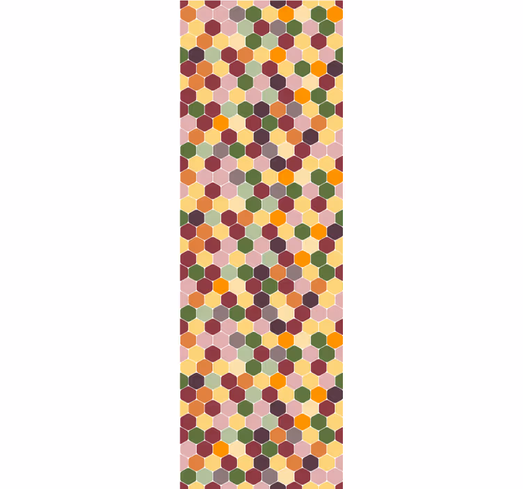 Papel tapiz azulejos pequeños hexágonos de colores - TenVinilo