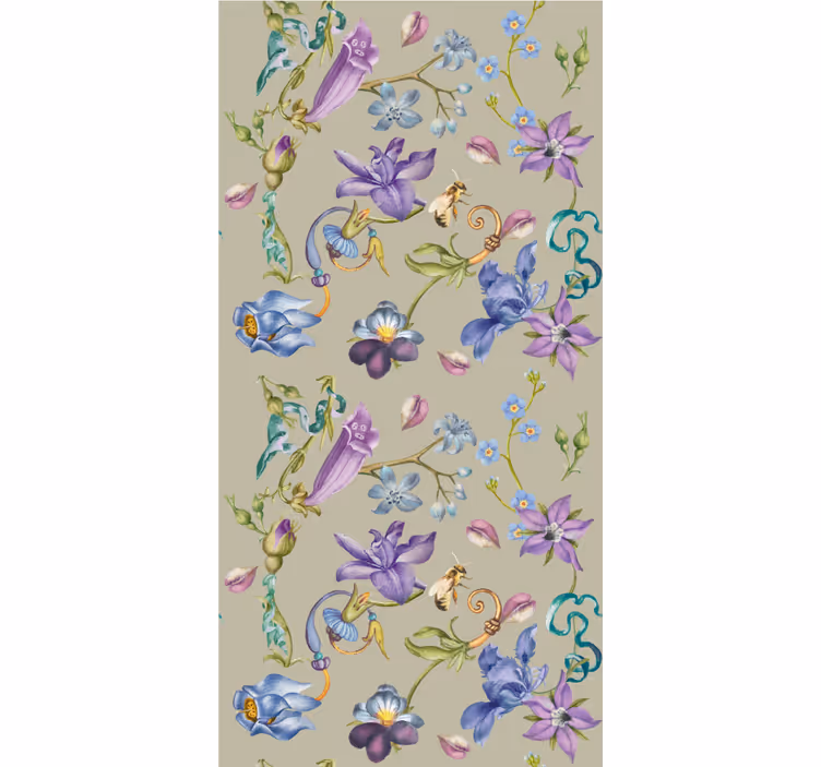 Papel tapiz flores diseño de fantasía floral - TenVinilo