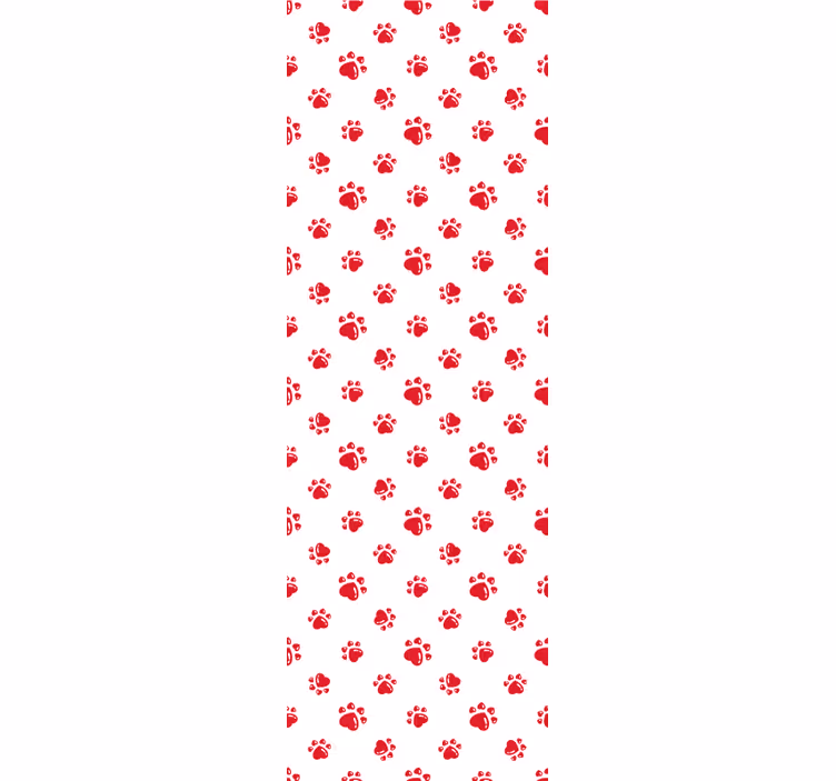 Papel tapiz perros huellas de patas rojas - TenVinilo