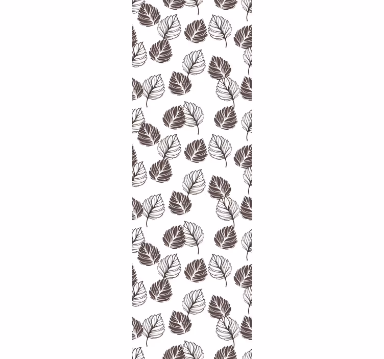 Papel tapiz hojas motivo botánico marrón y blanco - TenVinilo