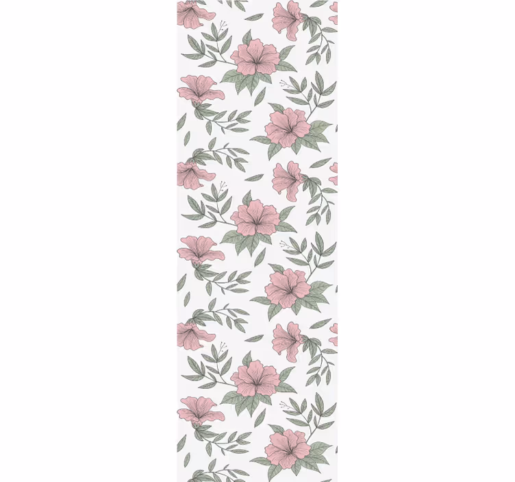 Papel tapiz comedor motivo floral rosa - TenVinilo