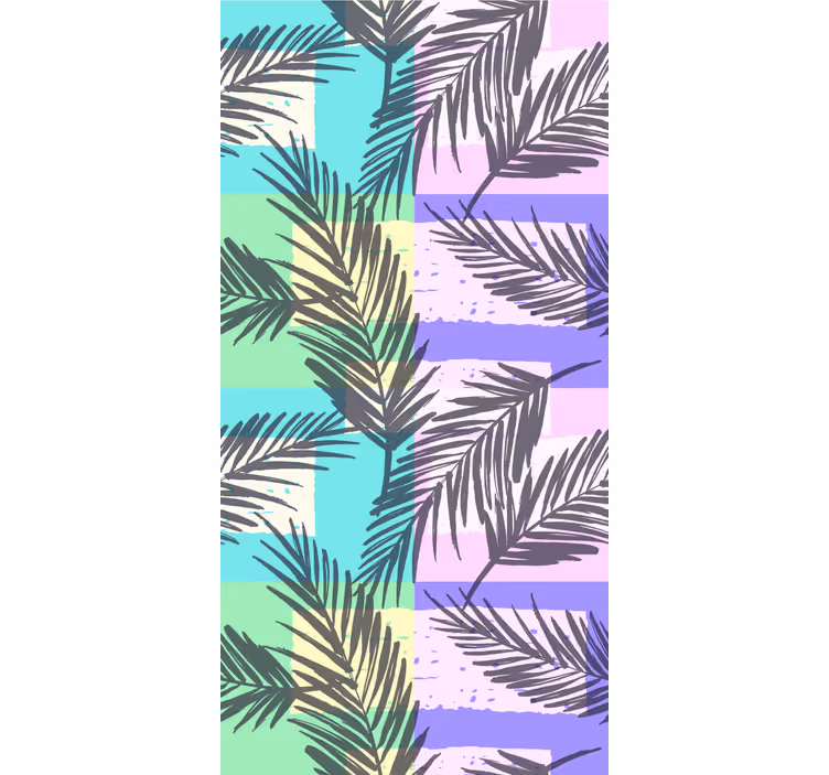 Papel tapiz selva palmeras abstractas en tonos pastel - TenVinilo