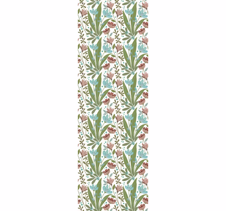 Papel tapiz flores arreglo floral de hojas - TenVinilo