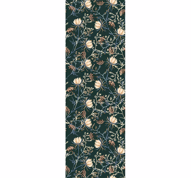 Papel tapiz flores estampado floral botánico - TenVinilo