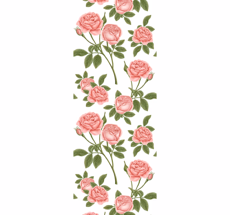 Papel tapiz flores rosa rosa floral - TenVinilo