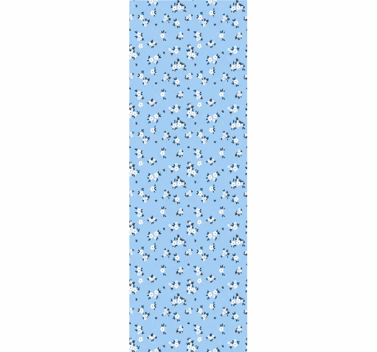 Papel tapiz flores fondo floral azul - TenVinilo