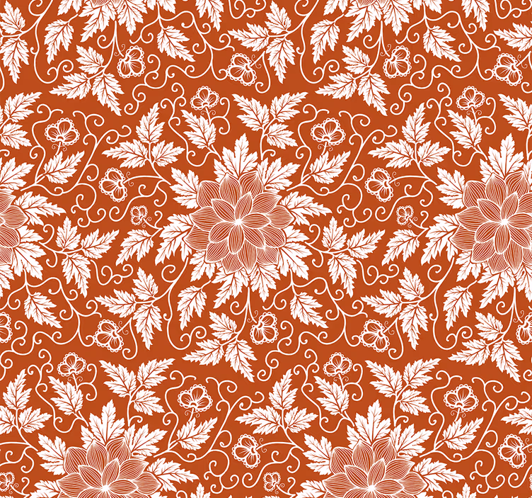 Papel tapiz floral encantadora exhibición beige - TenVinilo