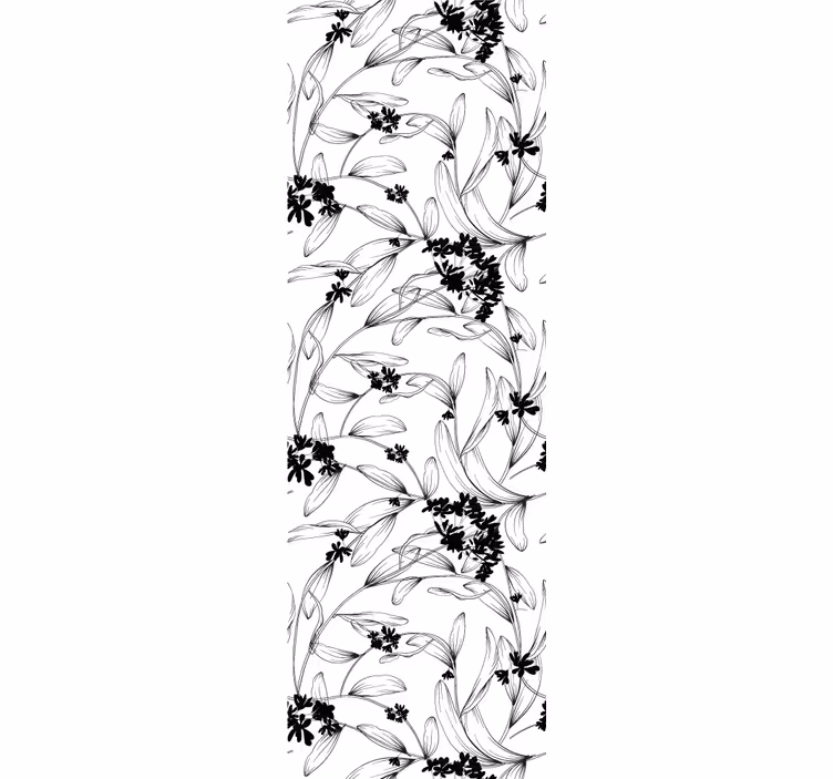 Papel tapiz flores elegante silueta floral - TenVinilo