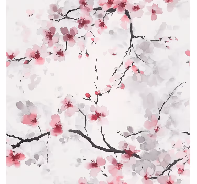 Papel tapiz baño fondo de pantalla de flor de cerezo rosa - TenVinilo