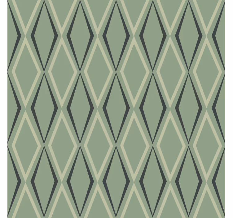 Papel tapiz vintage diamantes verdes de la década de 1930 - TenVinilo