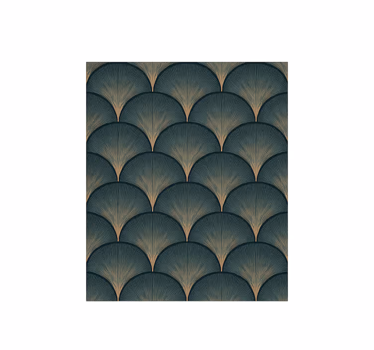 Papel tapiz vintage abanicos verdes art déco de los años 20 - TenVinilo
