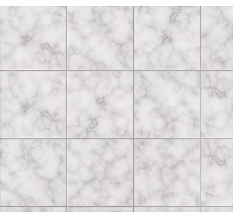 Papel tapiz cocina baldosa cuadrada de mármol blanco - TenVinilo