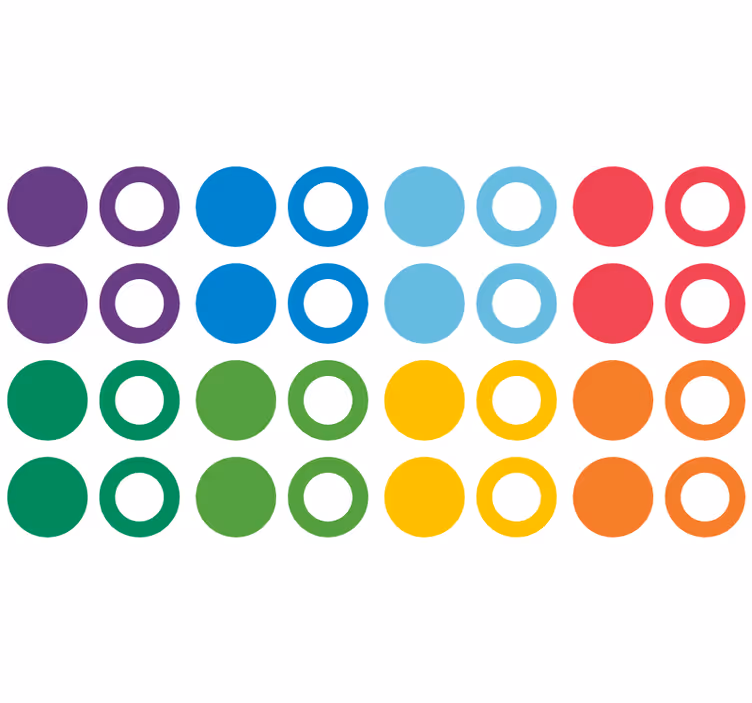 Papel tapiz geométrico círculos de colores arcoíris - TenVinilo