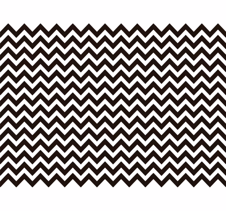 Papel tapiz rayas verticales zigzag blanco y negro - TenVinilo
