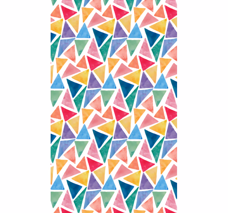 Papel tapiz geométrico triángulos coloridos alegres - TenVinilo