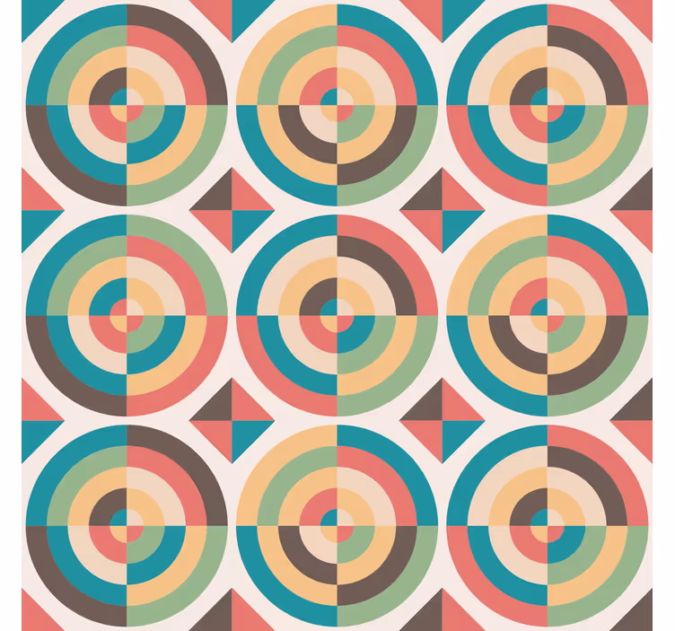 Papel tapiz geométrico formas abstractas retro - TenVinilo