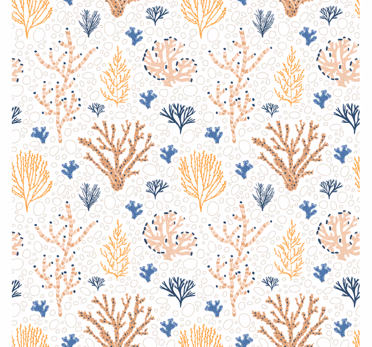 Papel tapiz naturaleza patrón coral estiloso - TenVinilo