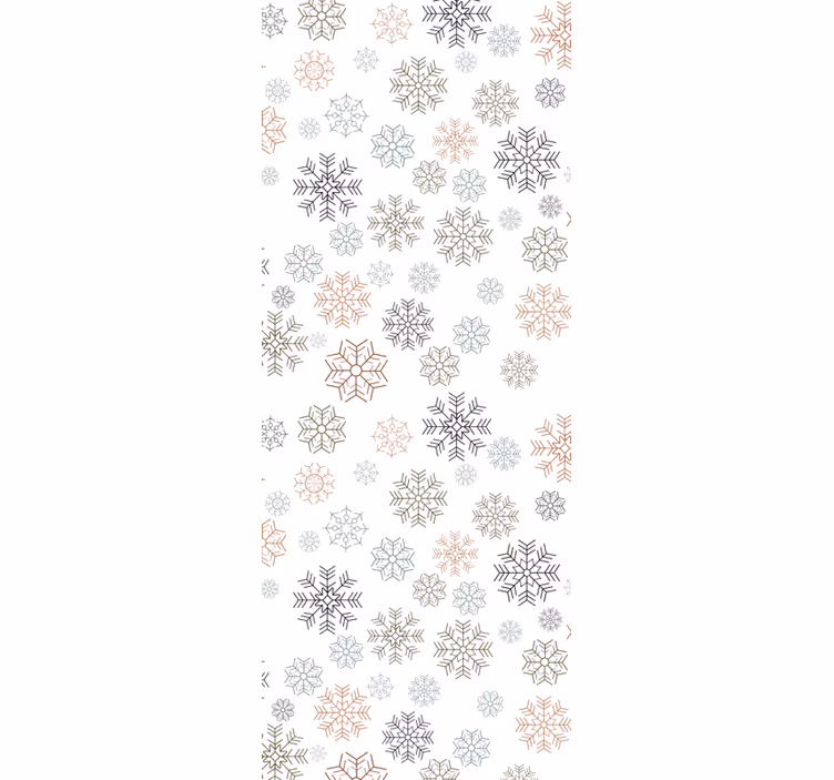 Papel tapiz navidad diseño de copos de nieve beige - TenVinilo
