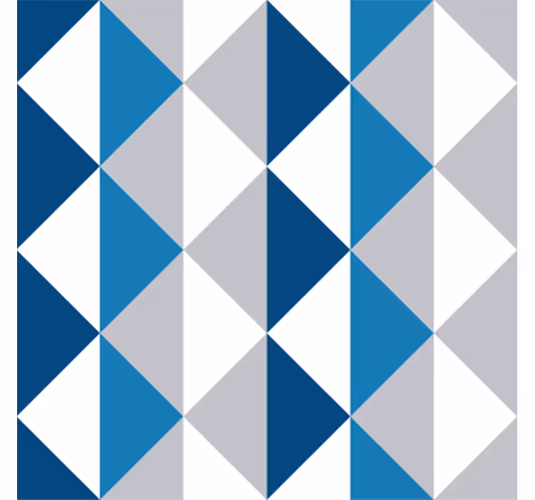 Papel tapiz triángulos patrón azul clásico - TenVinilo