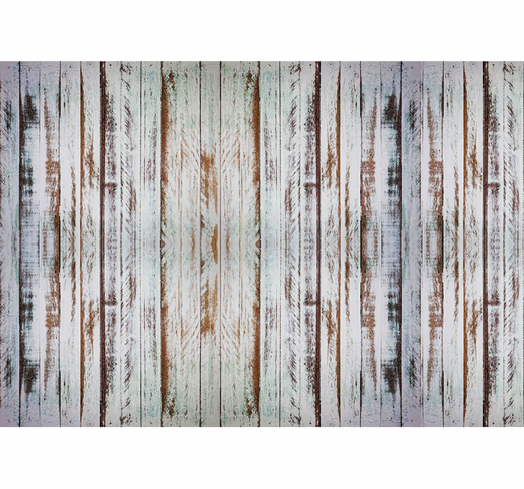 Papel tapiz ornamental madera desgastada - TenVinilo