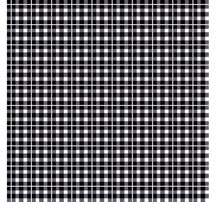 Papel tapiz ornamental cuadro vichy blanco y negro - TenVinilo