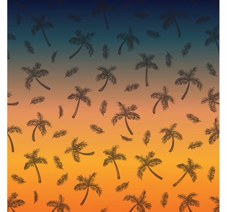 Papel tapiz ornamental escena de palmas tropicales - TenVinilo