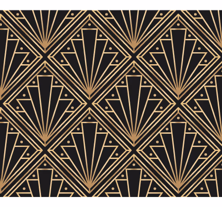 Papel tapiz textura patrón decorativo dorado y negro - TenVinilo