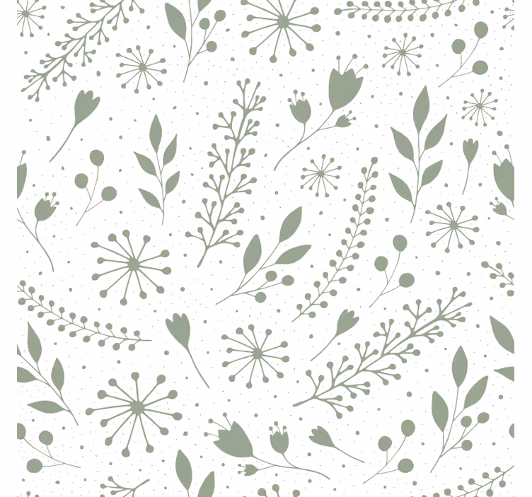 Papel tapiz para sala hojas verdes dulces - TenVinilo