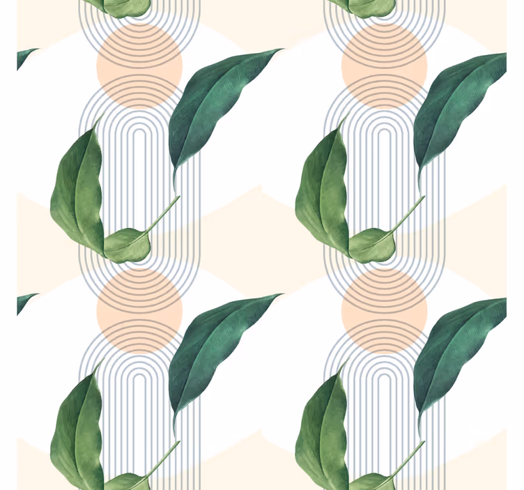 Papel tapiz para recámara patrón geométrico folioso - TenVinilo